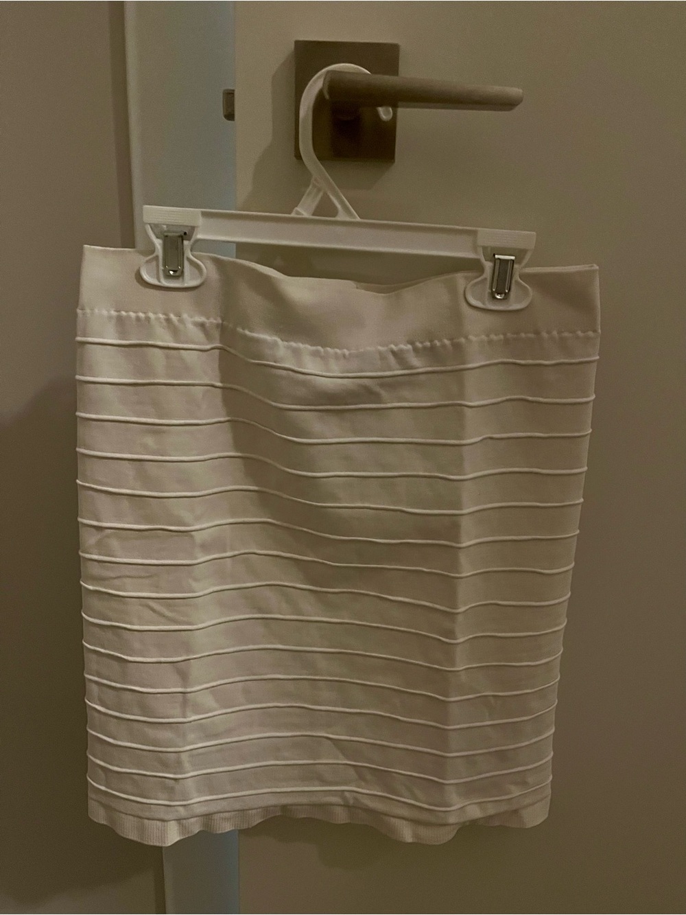 Bebe Classic White Bandage Mini Skirt